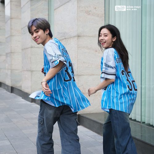 Áo Lớp Sơ Mi Baseball Xanh Xám - Hình 1
