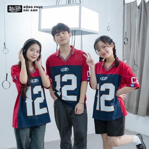 Áo Lớp Polo Oversize Iconic Màu Đỏ Đô
