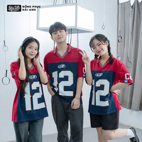 Áo Lớp Polo Oversize Iconic Màu Đỏ Đô