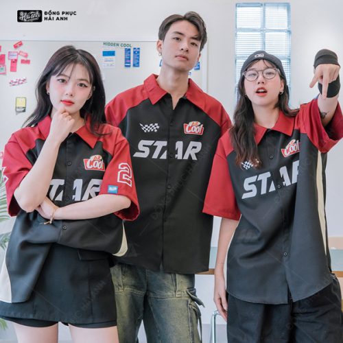 Áo Lớp Sơ Mi Oversize Chasing Màu Đen Năng Động, Cá Tính