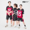 Áo Lớp Sporty Màu Đen Kết Hợp Màu Đỏ