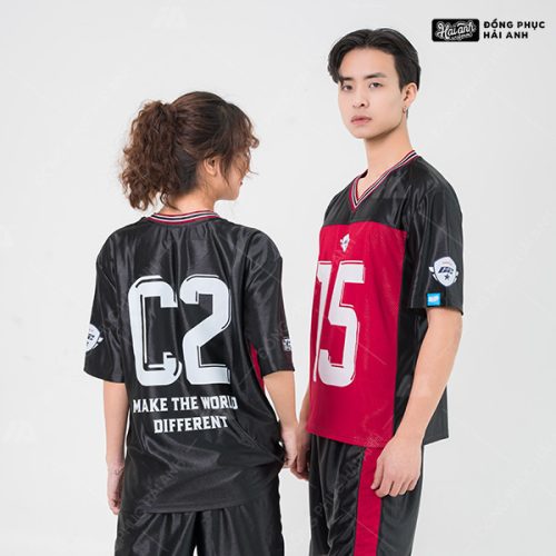 Áo Lớp Sporty Oversize Màu Đen Trẻ Trung, Năng Động