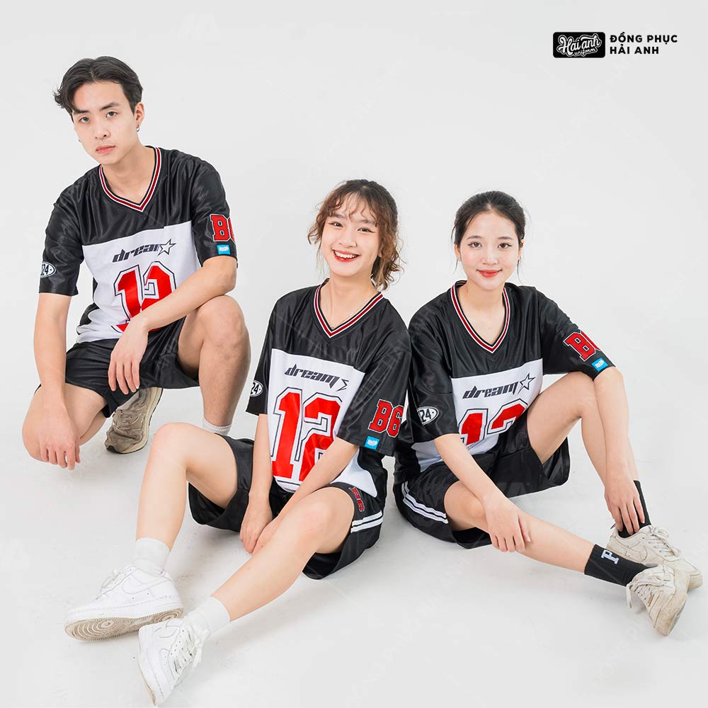 Áo Lớp Sporty Oversize Màu Đen Năng Động