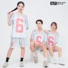 Áo Lớp OverSize Sporty Màu Xám Kết Hợp Màu Trắng
