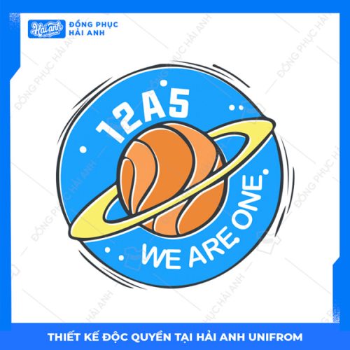 Logo áo lớp chuyên địa 12A5 we are one