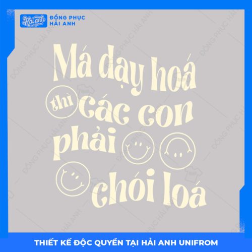 Logo áo lớp chuyên Hóa Má dạy Hóa thì các con phải chói lóa