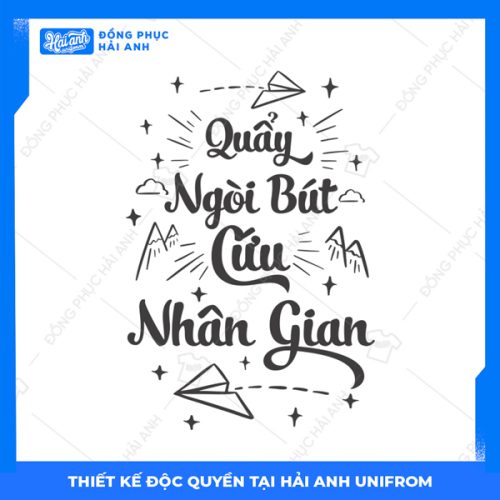 Logo áo lớp chuyên văn quẩy ngòi bút cứu nhân gian