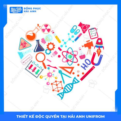 Logo áo lớp chuyên Hóa I love chemistry