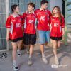 Mẫu Áo Lớp Polo Oversize Trophy Màu Đỏ Đô