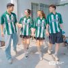 Mẫu Áo Lớp Polo Oversize Trophy Màu Xanh Iris