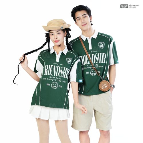 May áo lớp On Fire màu xanh iris tại Hải Anh