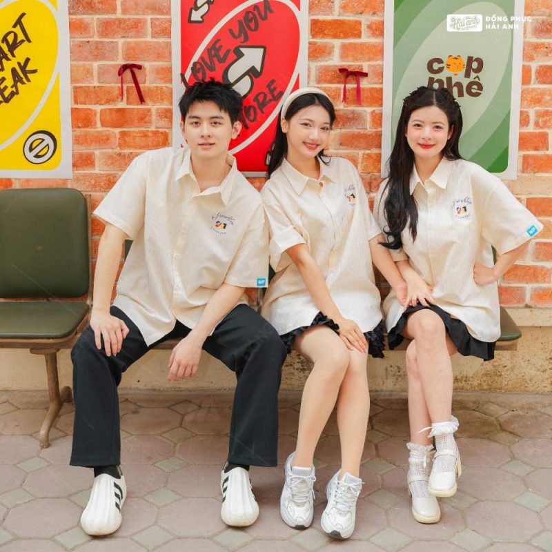 Sơ mi lớp Academy - Mẫu áo lớp đẹp tone vàng tươi mới, tràn đầy năng lượng