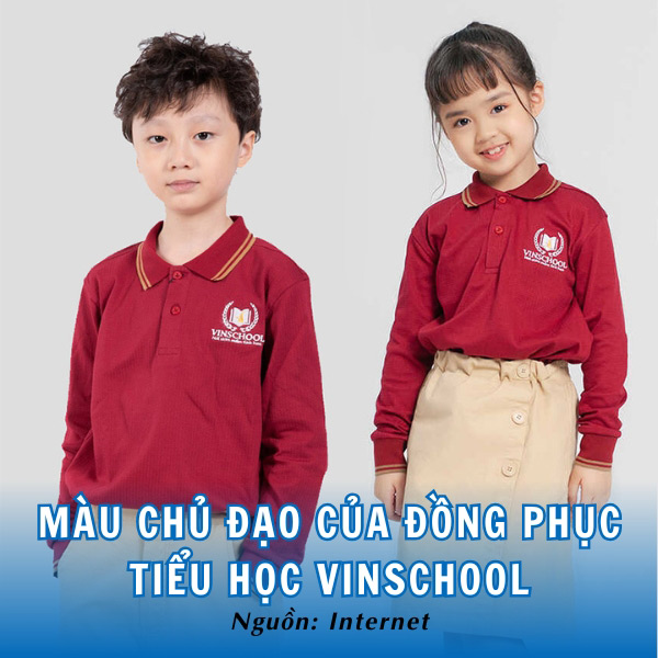 Tone đỏ chủ đạo của đồng phục trường Tiểu học Vinschool 