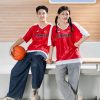 Áo lớp Fearless cổ tim màu đỏ đô tại Hải Anh Uniform