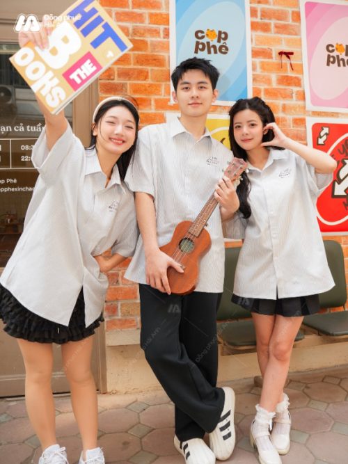 Áo lớp sơ mi oversize Academy màu xám - Hình 3