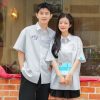 Áo lớp sơ mi oversize Academy màu xám xanh - Hình 1