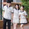 Mẫu đồng phục lớp polo Besties màu trắng thiết kế form rộng thời thượng