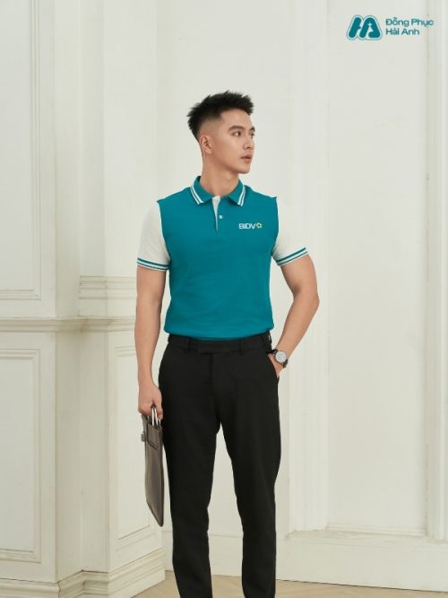 Mẫu Áo Polo Đồng Phục BIDV Màu Xanh Lý - 4