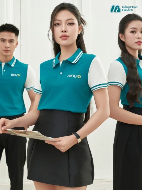 Mẫu Áo Polo Đồng Phục BIDV Màu Xanh Lý - 2