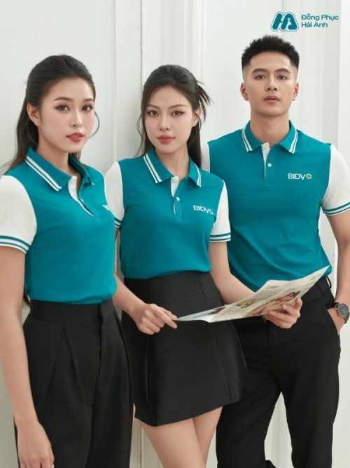 Mẫu Áo Polo Đồng Phục BIDV Màu Xanh Lý - 3
