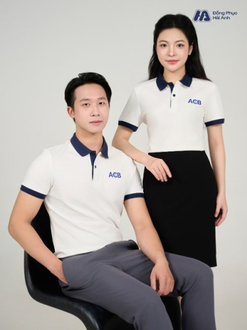 Mẫu Áo Polo Đồng Phục ACB Màu Trắng - 4
