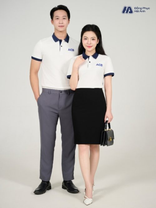 Mẫu Áo Polo Đồng Phục ACB Màu Trắng - 3