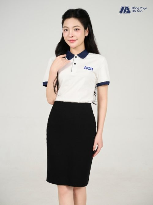 Mẫu Áo Polo Đồng Phục ACB Màu Trắng - 1