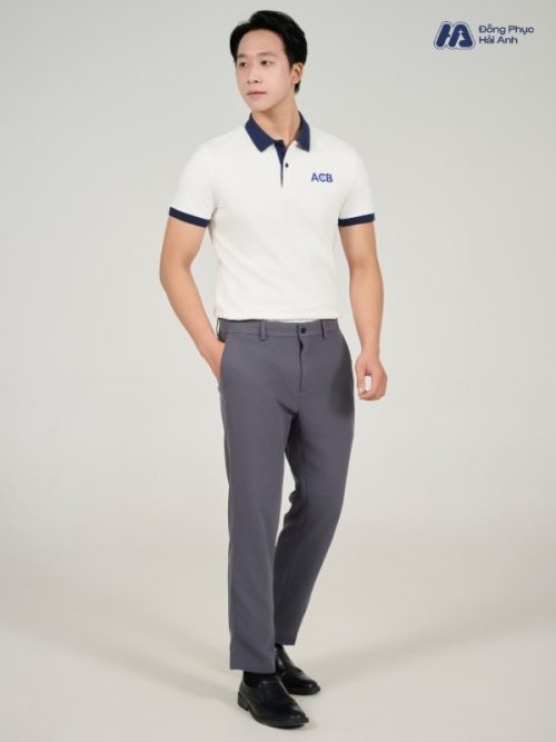 Mẫu Áo Polo Đồng Phục ACB Màu Trắng - 2
