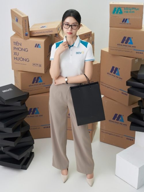 Mẫu Áo Polo Đồng Phục BIDV Màu Trắng - 4