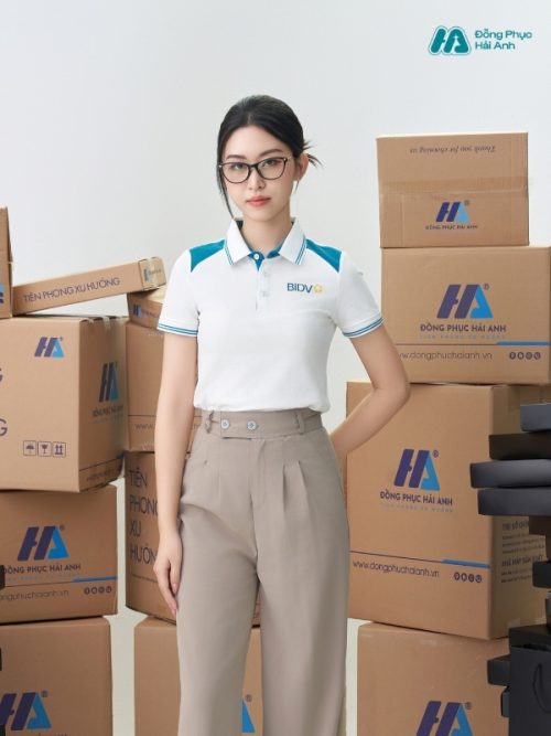 Mẫu Áo Polo Đồng Phục BIDV Màu Trắng - 1