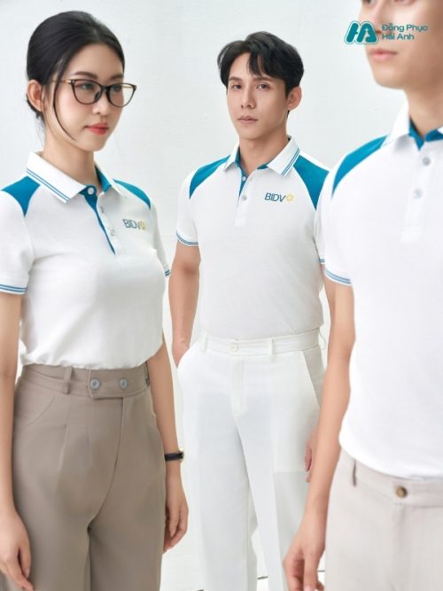 Mẫu Áo Polo Đồng Phục BIDV Màu Trắng - 3