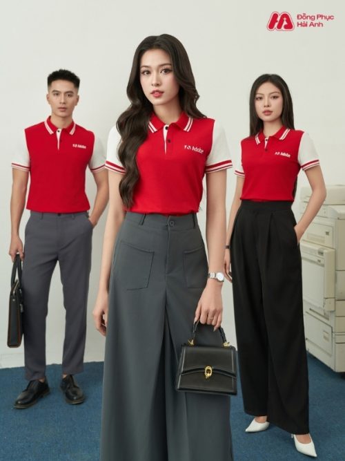 Mẫu Áo Polo Đồng Phục Công Ty Adobe Màu Đỏ - 2