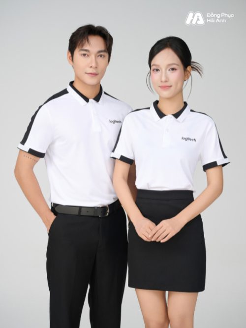 Mẫu Áo Polo Đồng Phục Công Ty Aircool Màu Đen - 1