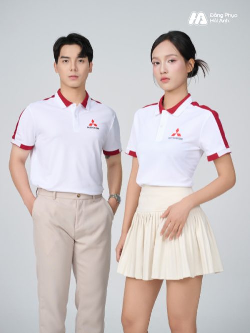 Mẫu Áo Polo Đồng Phục Công Ty Aircool Màu Đỏ Đô - 1