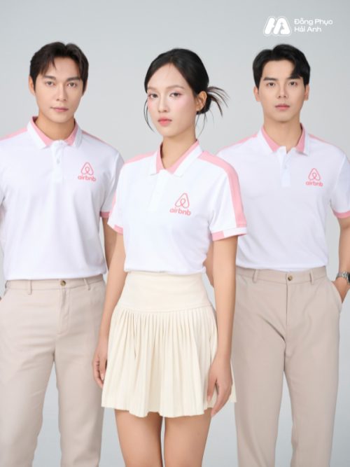 Mẫu Áo Polo Đồng Phục Công Ty Aircool Màu Hồng - 1