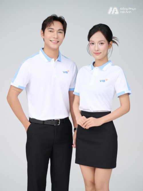 Mẫu Áo Polo Đồng Phục Công Ty Aircool Màu Xanh Biển Nhạt - 1