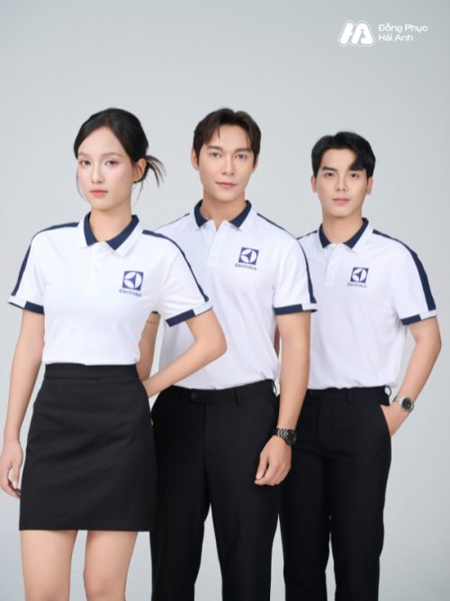 Mẫu Áo Polo Đồng Phục Công Ty Aircool Màu Xanh Đen - 1