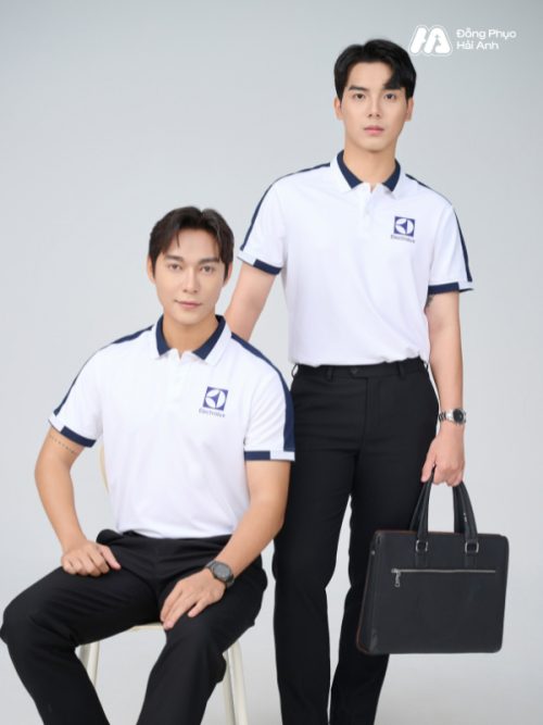 Mẫu Áo Polo Đồng Phục Công Ty Aircool Màu Xanh Đen - 2