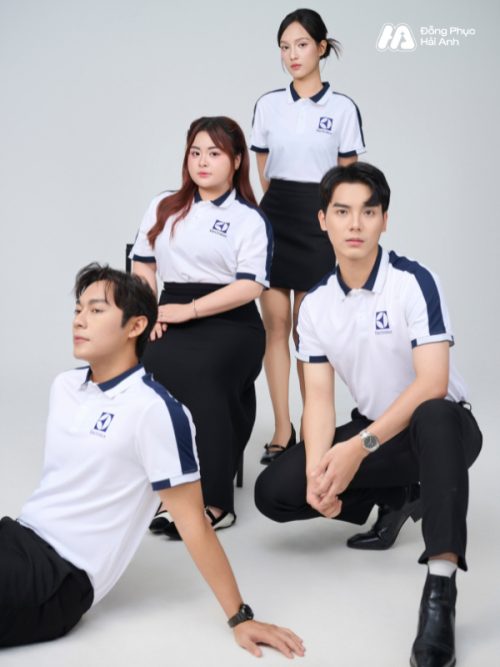 Mẫu Áo Polo Đồng Phục Công Ty Aircool Màu Xanh Đen - 3