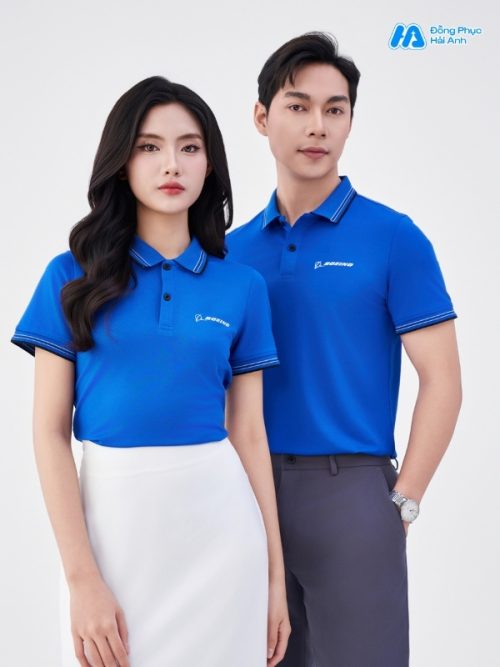 Mẫu Áo Polo Đồng Phục Công Ty Boeing Màu Bích - 1