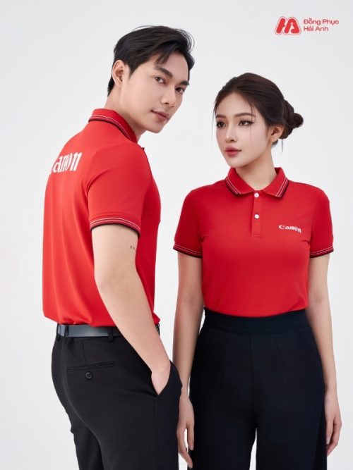 Mẫu Áo Polo Đồng Phục Công Ty Canon Màu Đỏ - 3