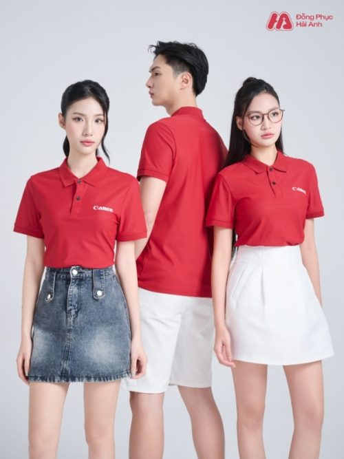 Mẫu Áo Polo Đồng Phục Công Ty Canon Màu Đỏ Đô - 1