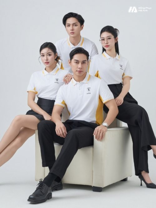 Mẫu Áo Polo Đồng Phục Công Ty Ferrari Màu Trắng Gạo-4