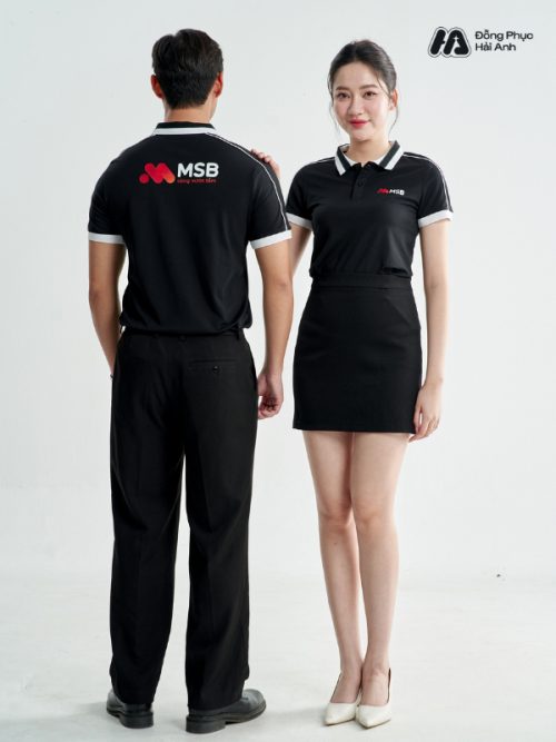 Mẫu Áo Polo Đồng Phục Công Ty Intersection Màu Đen MSB - 2