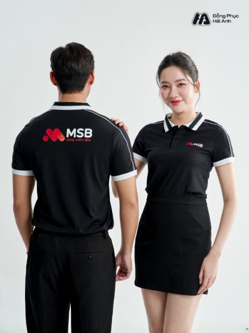Mẫu Áo Polo Đồng Phục Công Ty Intersection Màu Đen MSB - 1