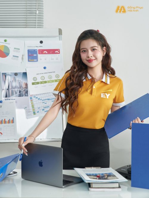 Mẫu Áo Polo Đồng Phục Công Ty Intersection Màu Vàng Cúc EY - 4