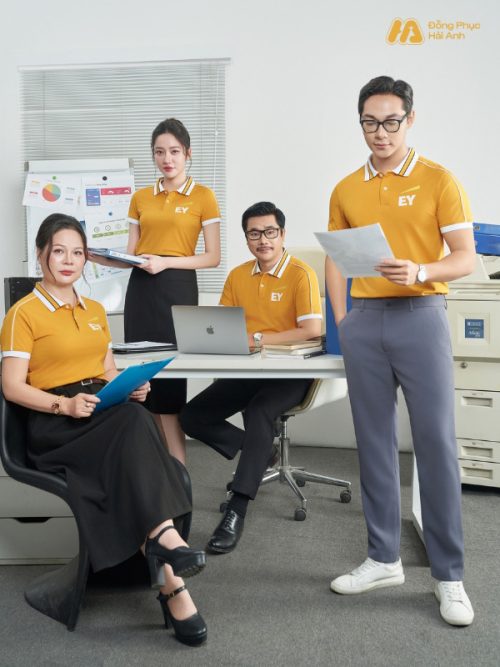 Mẫu Áo Polo Đồng Phục Công Ty Intersection Màu Vàng Cúc EY - 3