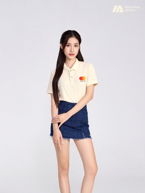 Mẫu Áo Polo Đồng Phục Công Ty Mastercard Màu Be - 3