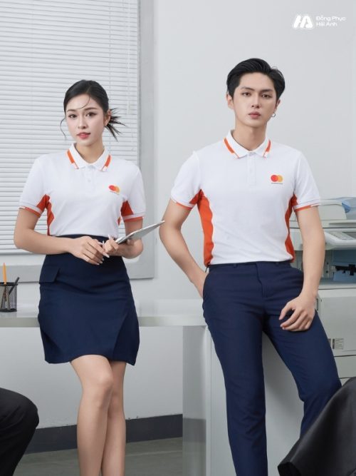 Mẫu Áo Polo Đồng Phục Công Ty Mastercard Màu Trắng Gạo - 1
