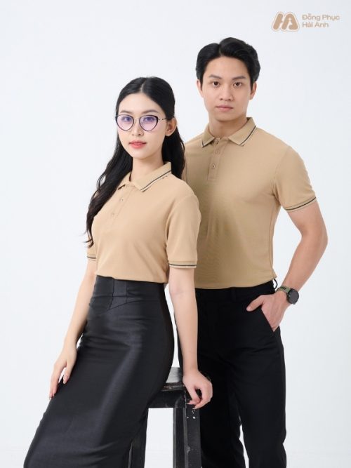Mẫu Áo Polo Đồng Phục Công Ty Màu Be - 1